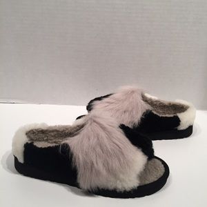 ugg patchwork fluff slipper